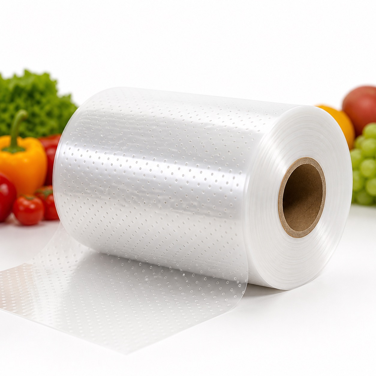 Bobinas microperfuradas para frutas legumes e verduras